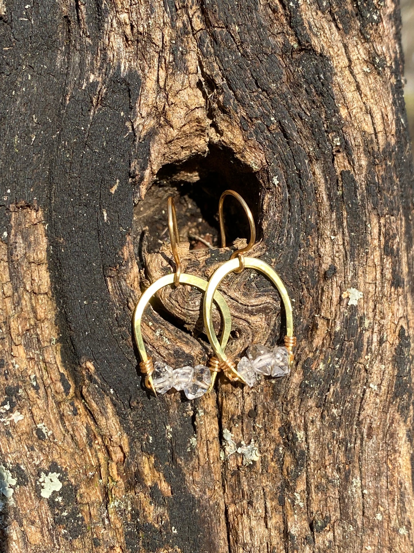 horseshoe and Herkimer diamond dangles