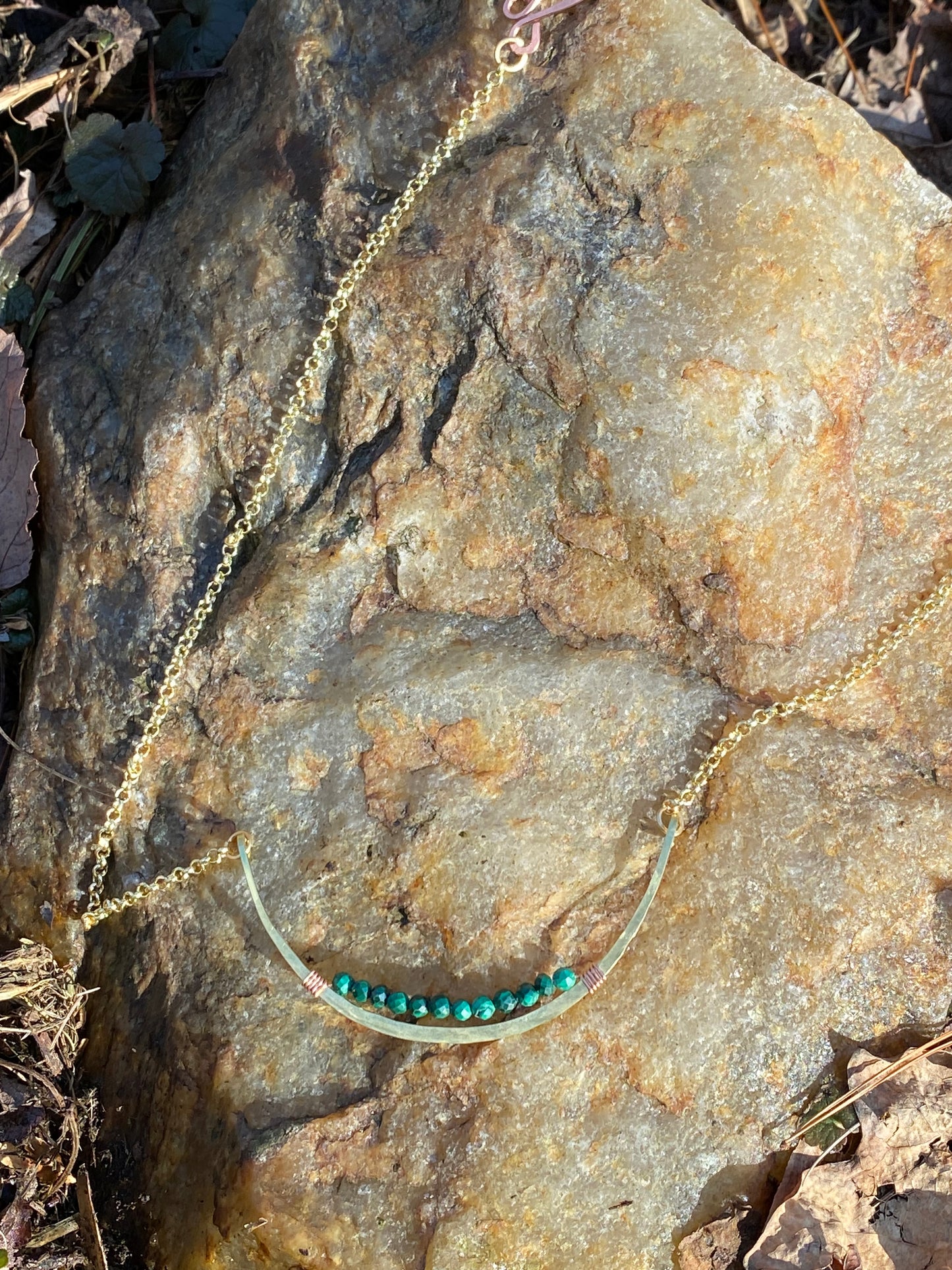 beaded arc bar necklace