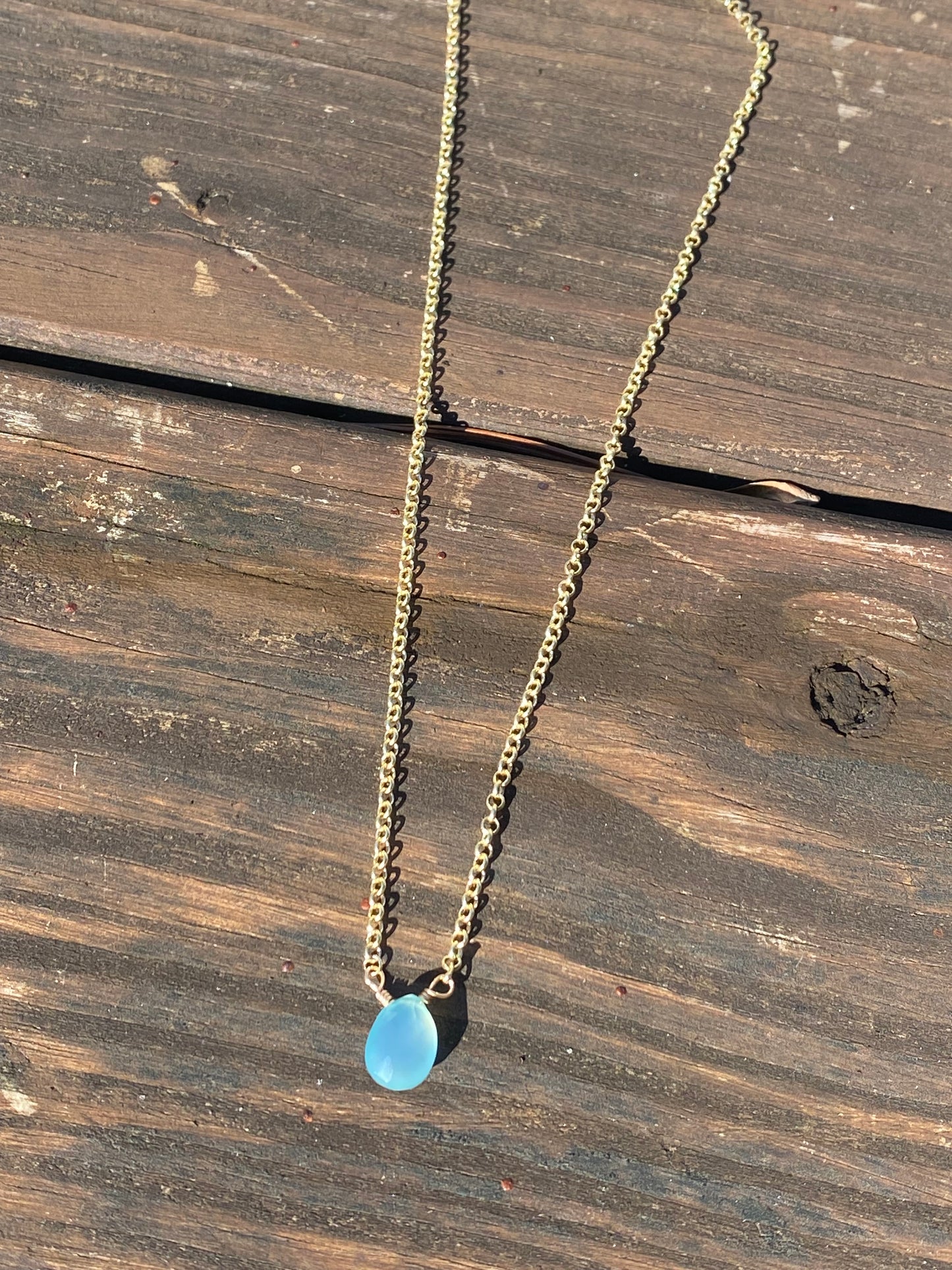 chalcedony teardrop pendant