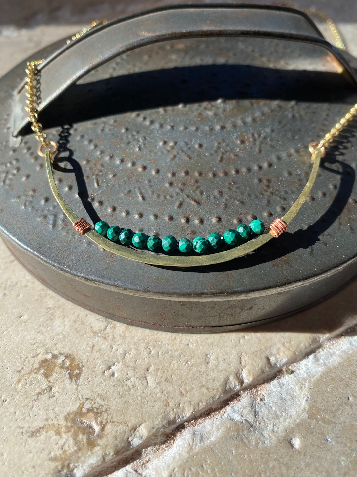 beaded arc bar necklace