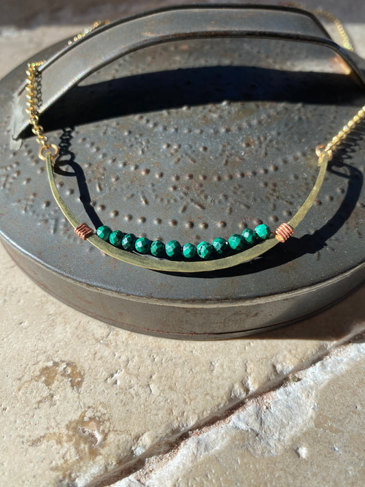 beaded arc bar necklace