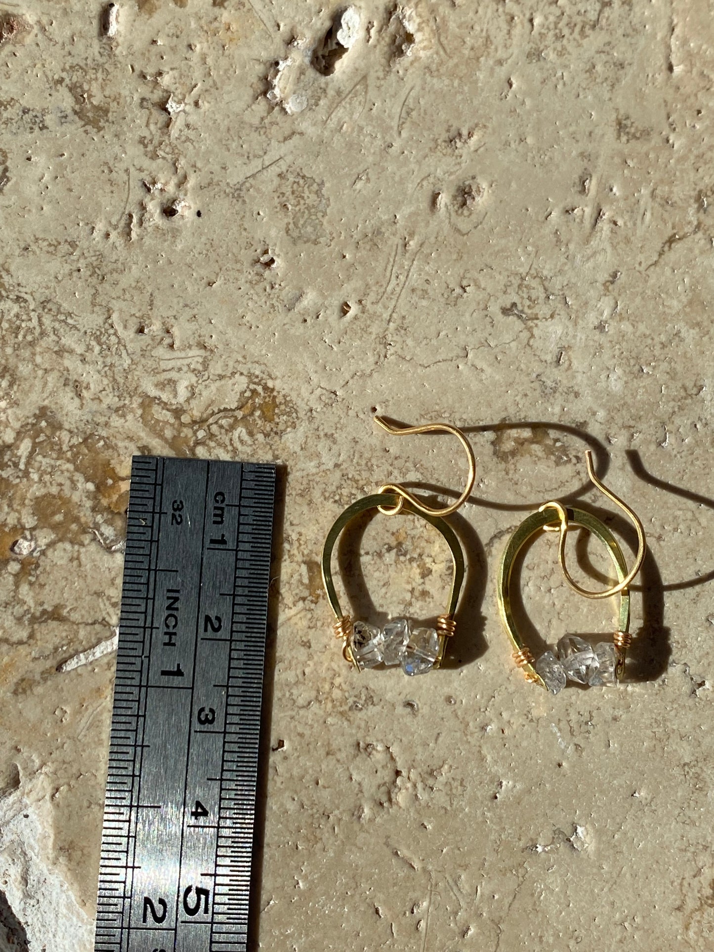 horseshoe and Herkimer diamond dangles