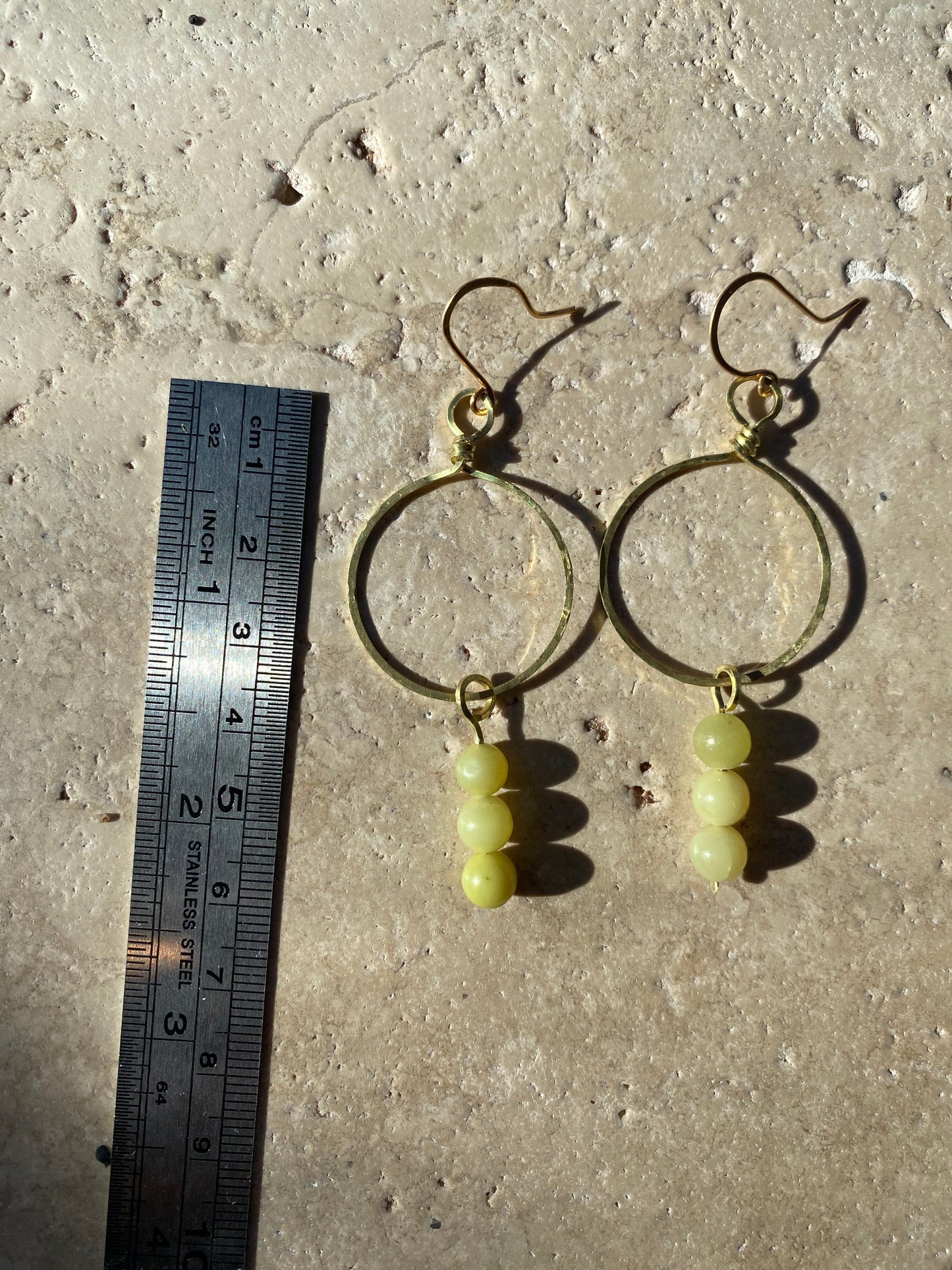 lemon jasper dangle hoops