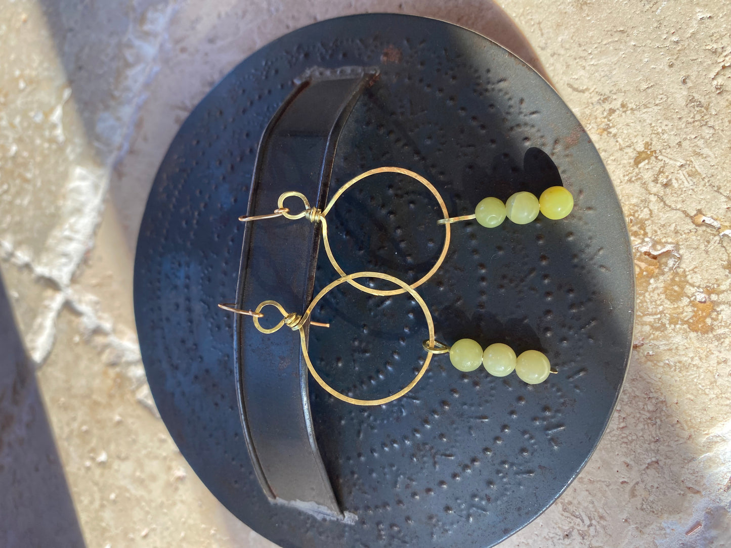 lemon jasper dangle hoops
