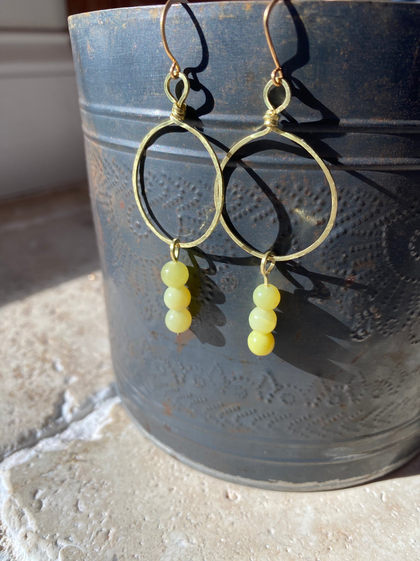 lemon jasper dangle hoops