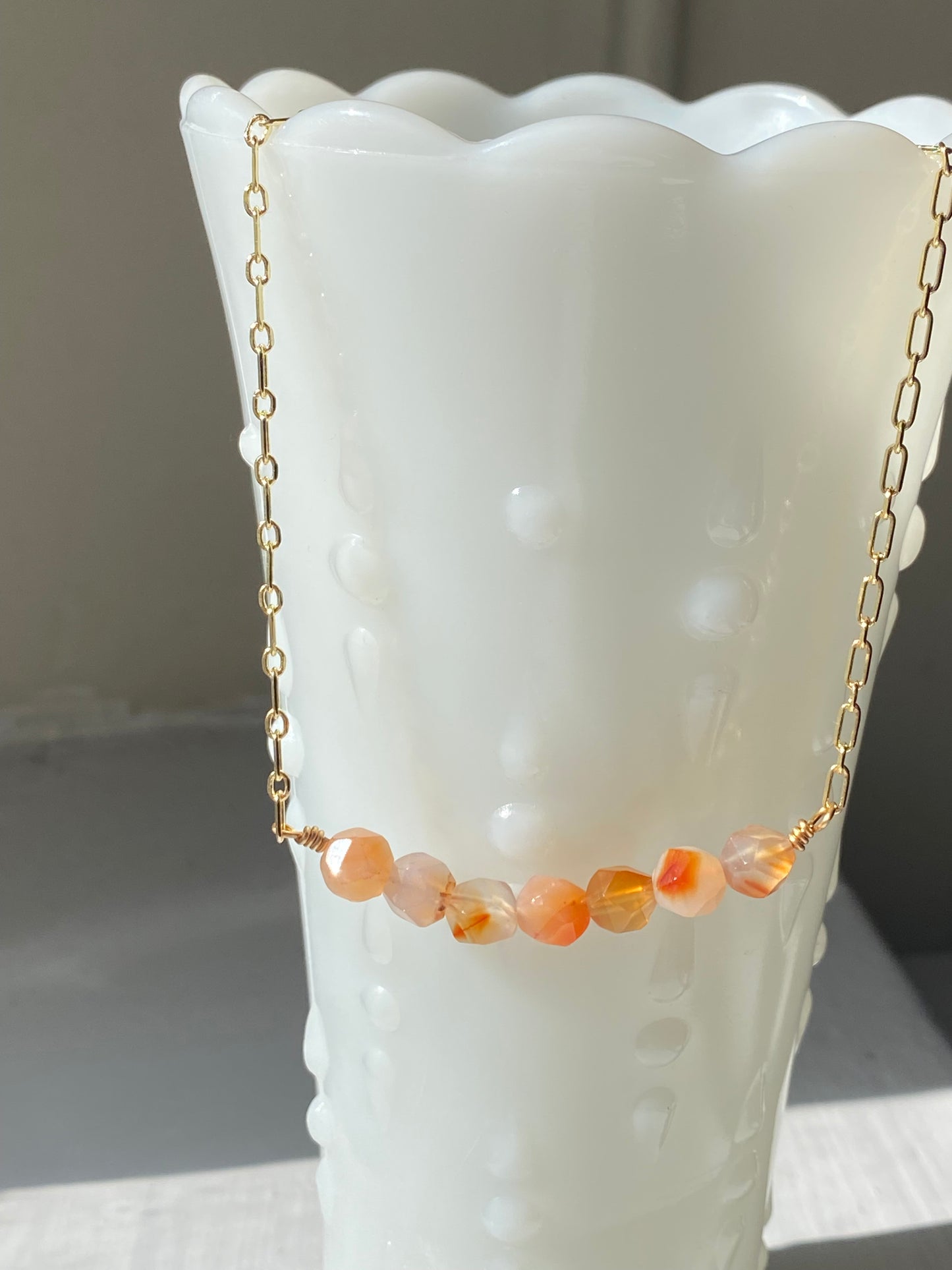 seven stone bar necklace