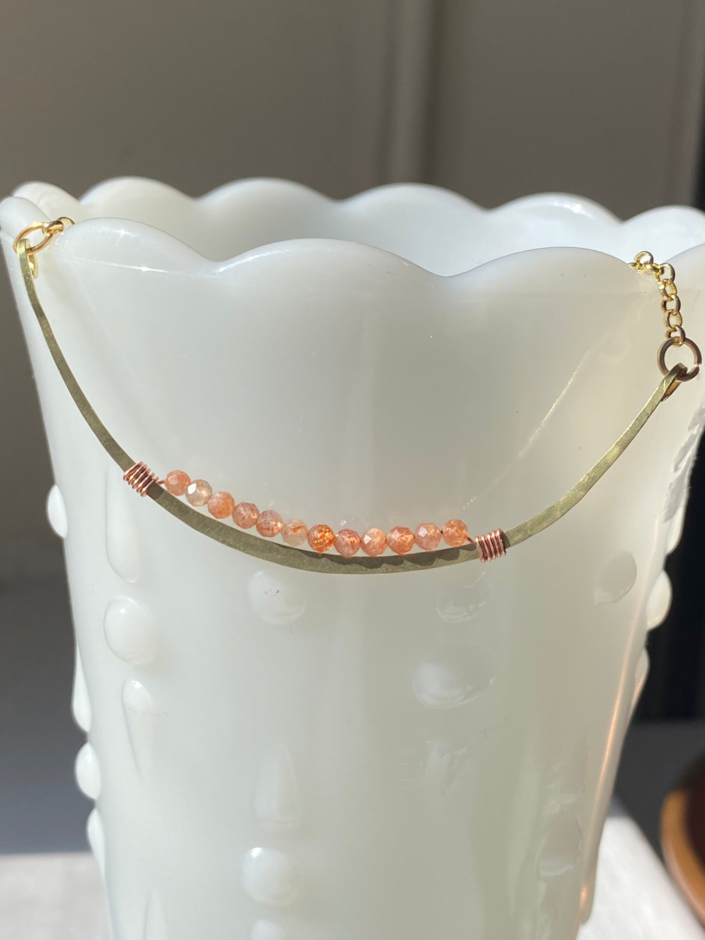 beaded arc bar necklace