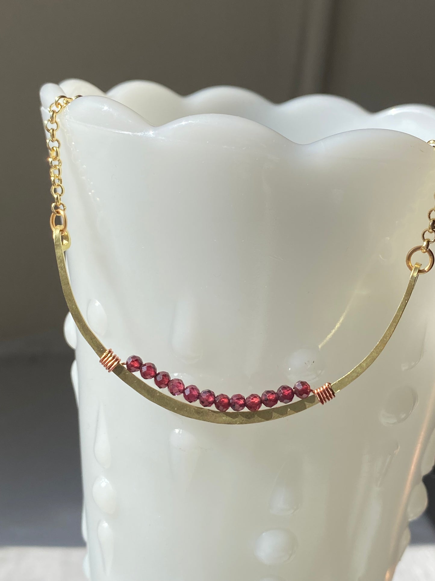 beaded arc bar necklace
