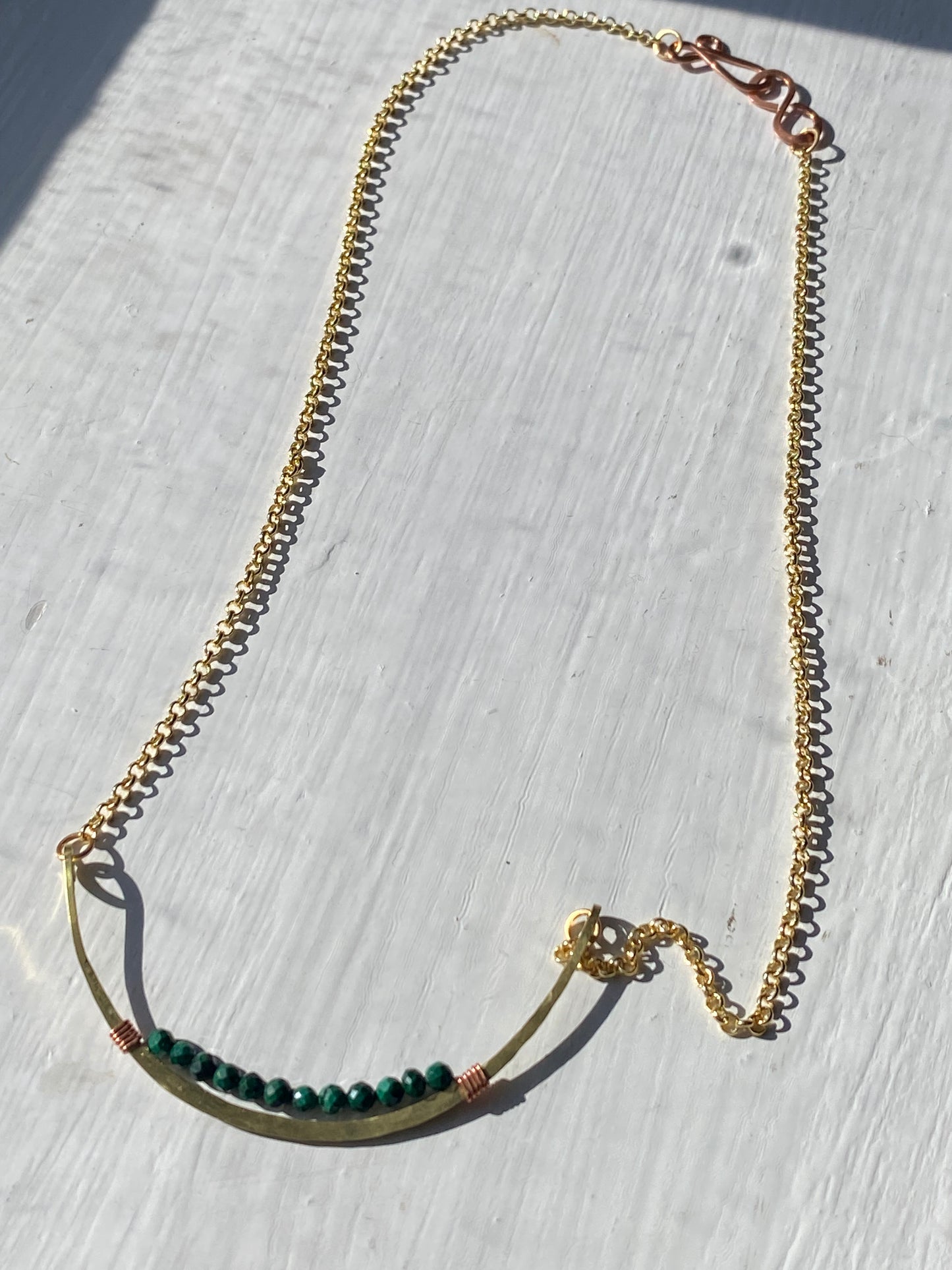 beaded arc bar necklace