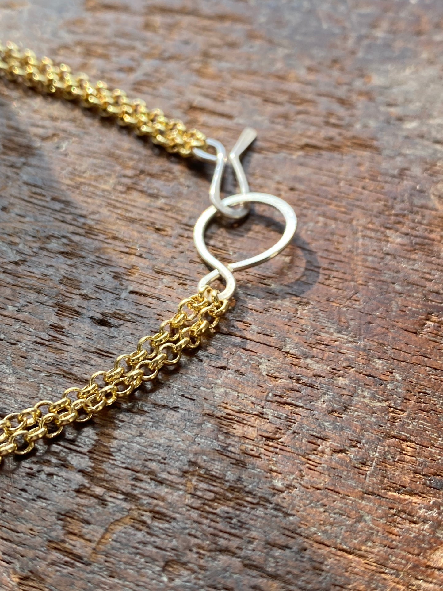 link necklace in hand riveted silver