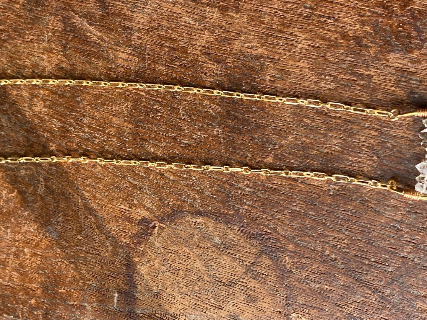 horseshoe necklace with Herkimer diamonds