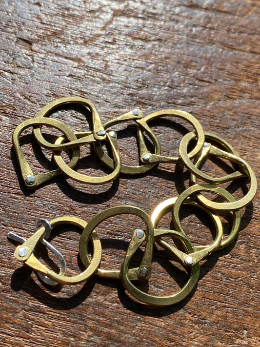 link bracelet in hand riveted brass